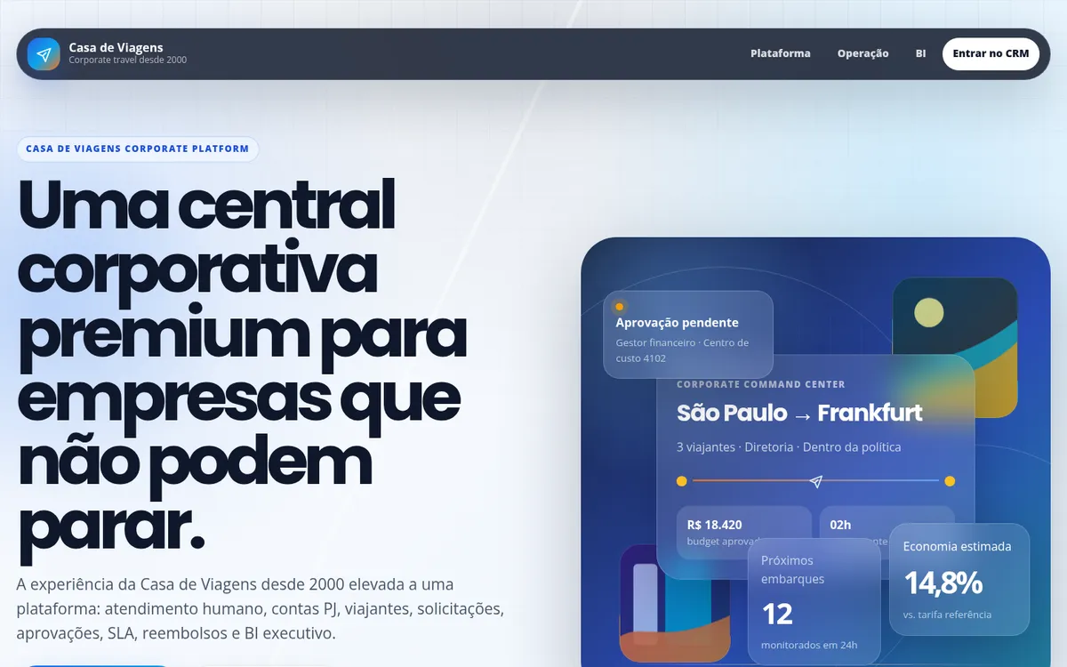 Captura de tela de Casa de Viagens Corporate