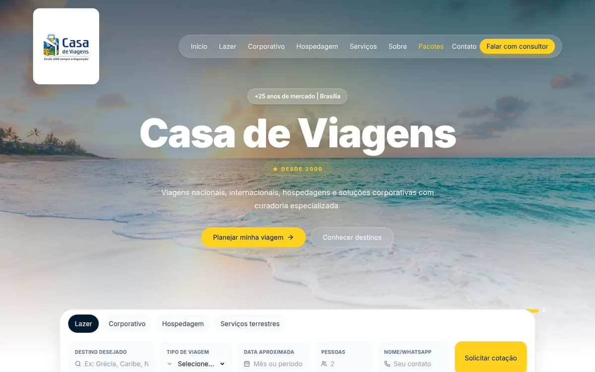 Captura de tela de Casa de Viagens