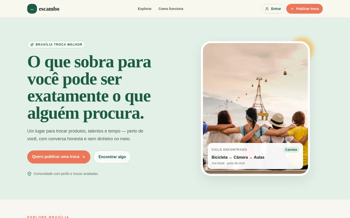 Captura de tela de Escambo