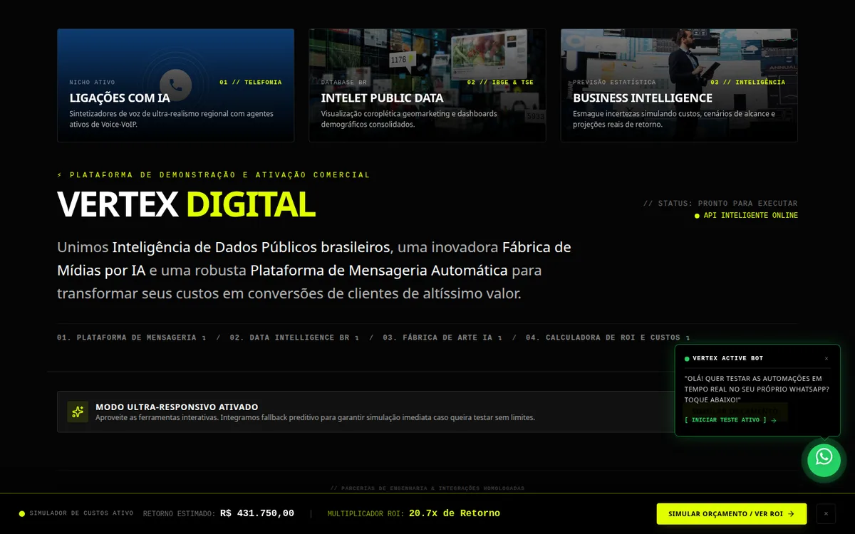 Captura de tela de API Inteligente Online